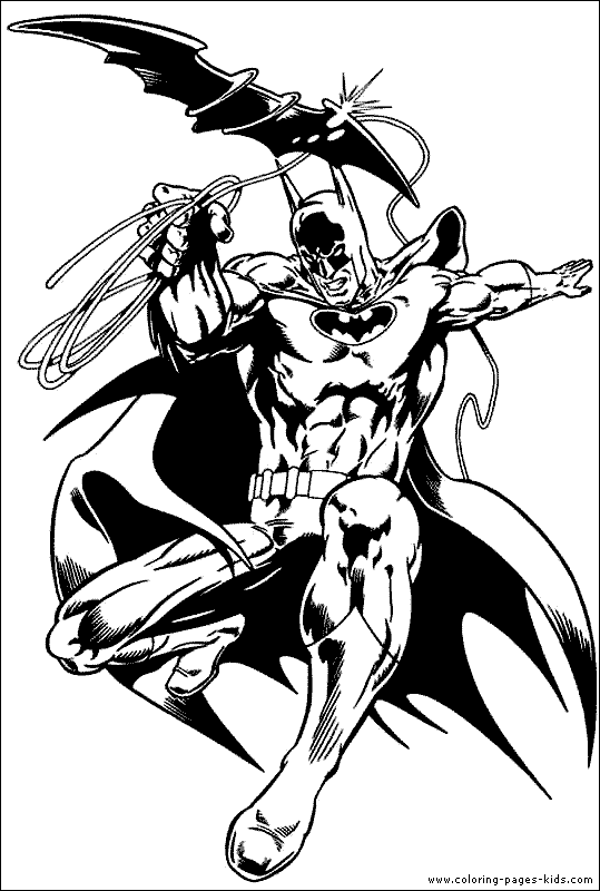 Batman with a battarang coloring page 