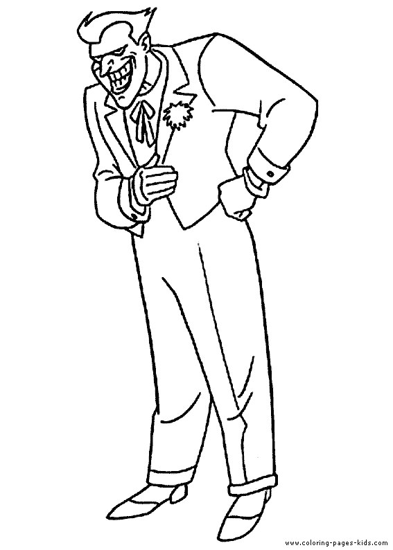 The joker standing coloring page