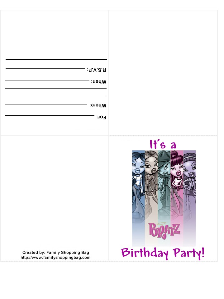 Bratz party cards :
