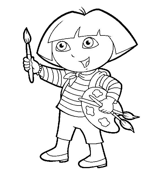 Dora coloring page