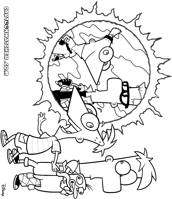 Phineas and Ferb Movie coloring page to print