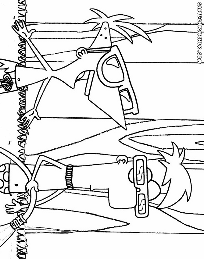 Phineas and Ferb summer coloring pages