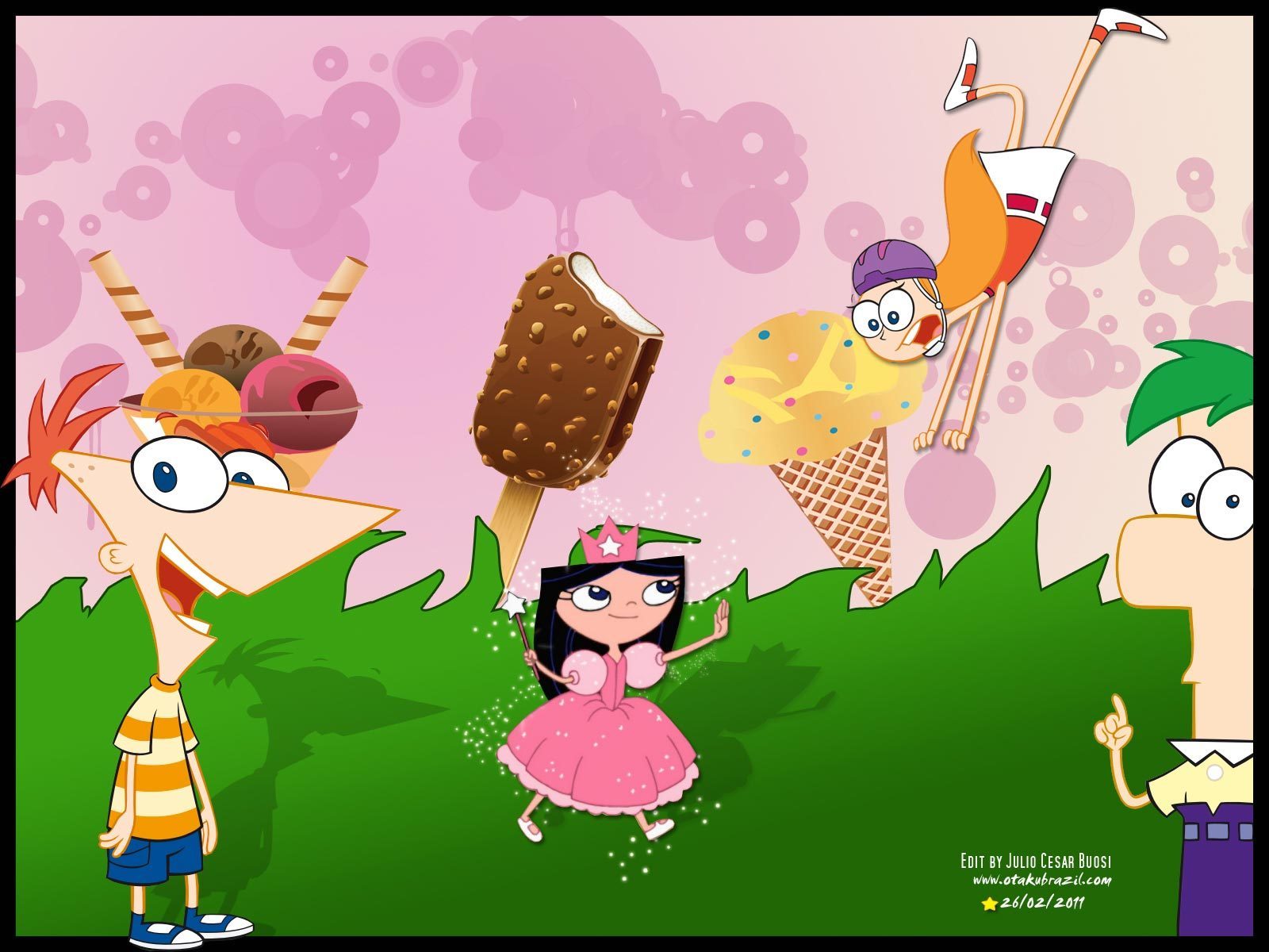 Phineas and Ferb Candy Land Wallpaper