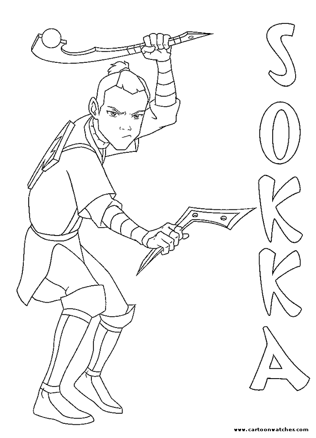 Sokka coloring page