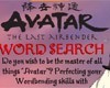 Avatar: the last Airbender game: Word Search game