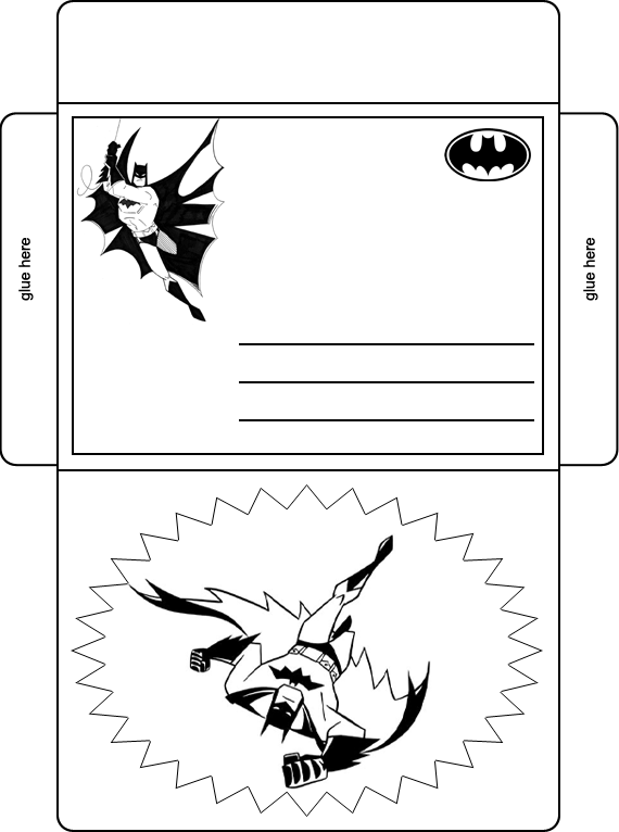 Batman birthday party envelope