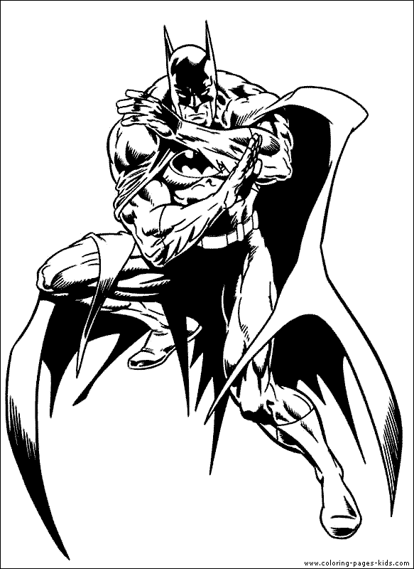 Batman defending coloring page