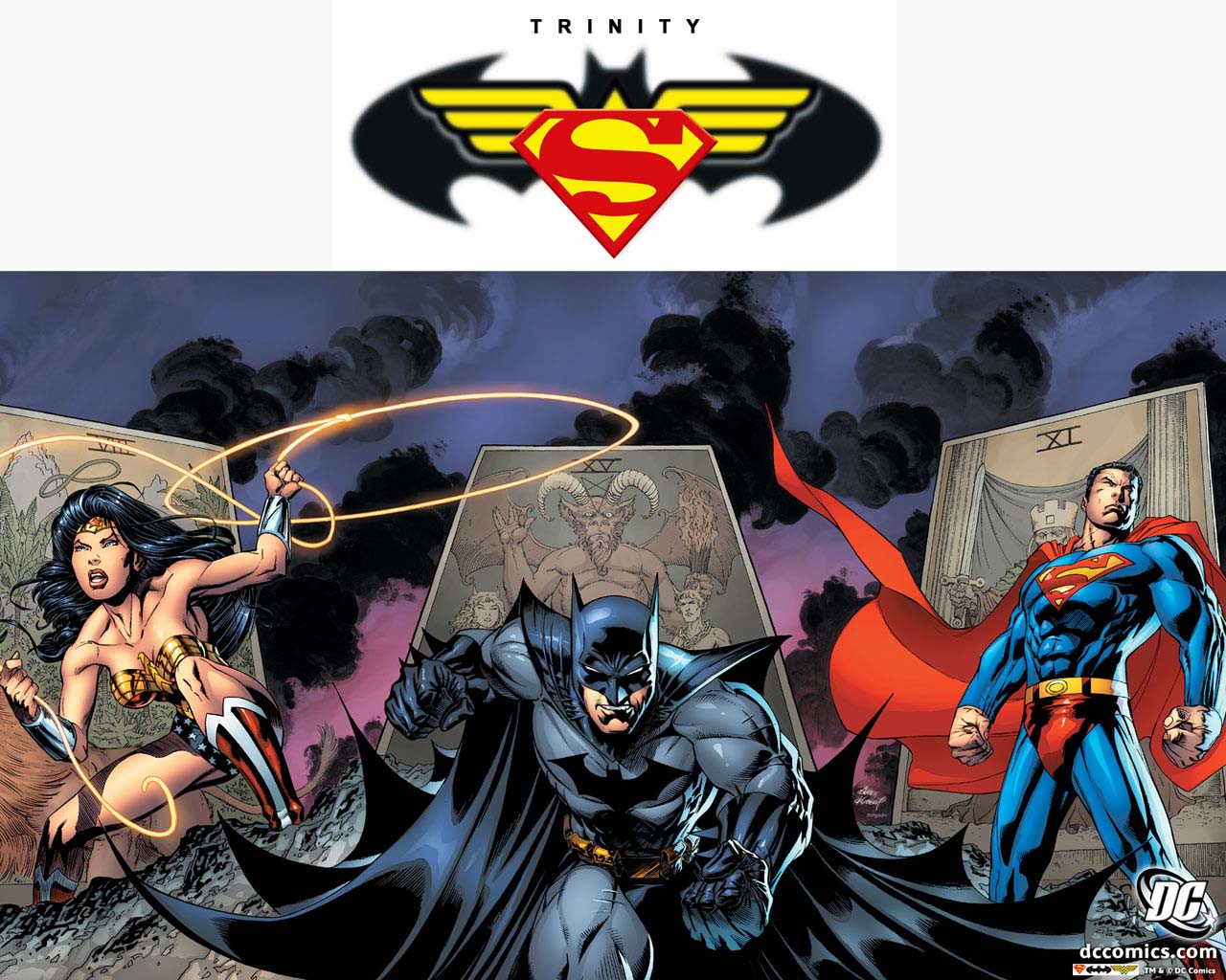 Trinity Wallpaper with Superman, Batman and Wonder Woman