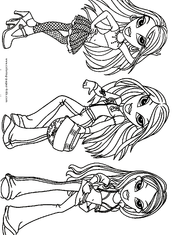 bratz coloring book pages