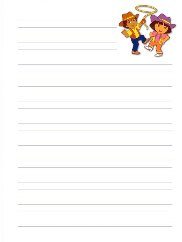 Dora the Explorer with Diego Cowboy stationary