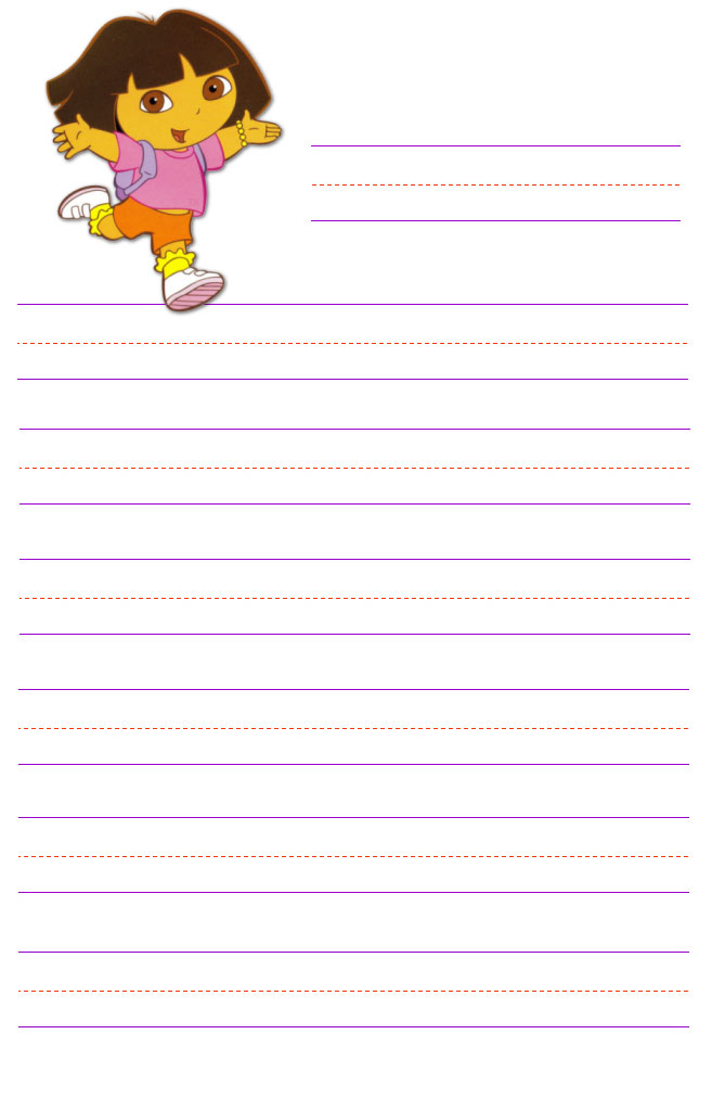 Dora the Explorer printable stationary for kids