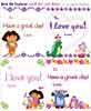 Dora the Explorer lunch box love notes