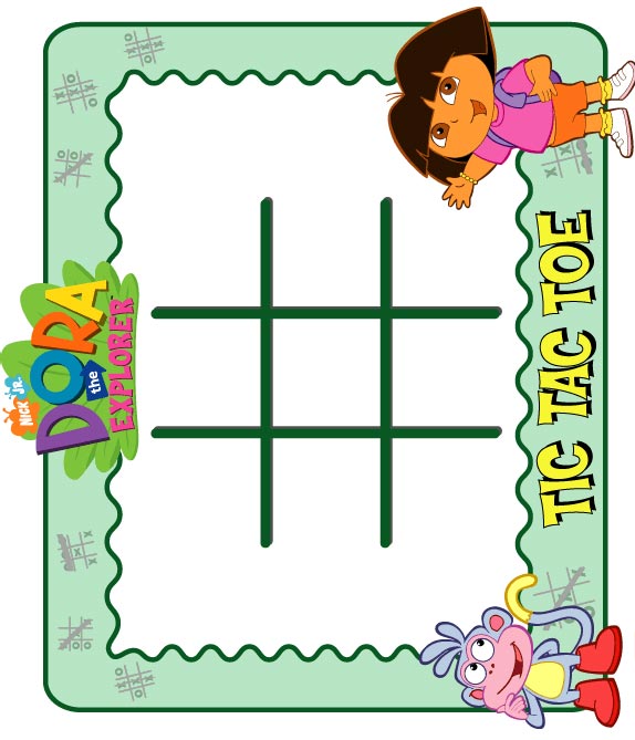 Printable Dora The Explorer Tic Tac Toe Placemat