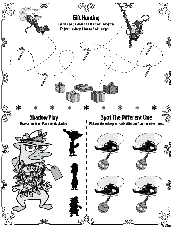 Phineas and Ferb Activity sheet