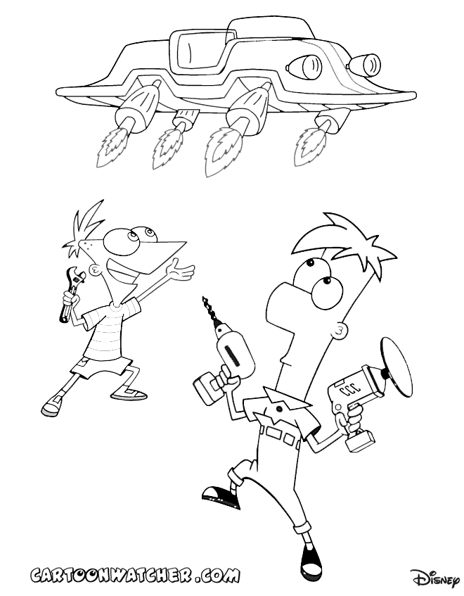 Phineas and Ferb coloring page