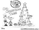 Phineas and Ferb Christmas Tree coloring