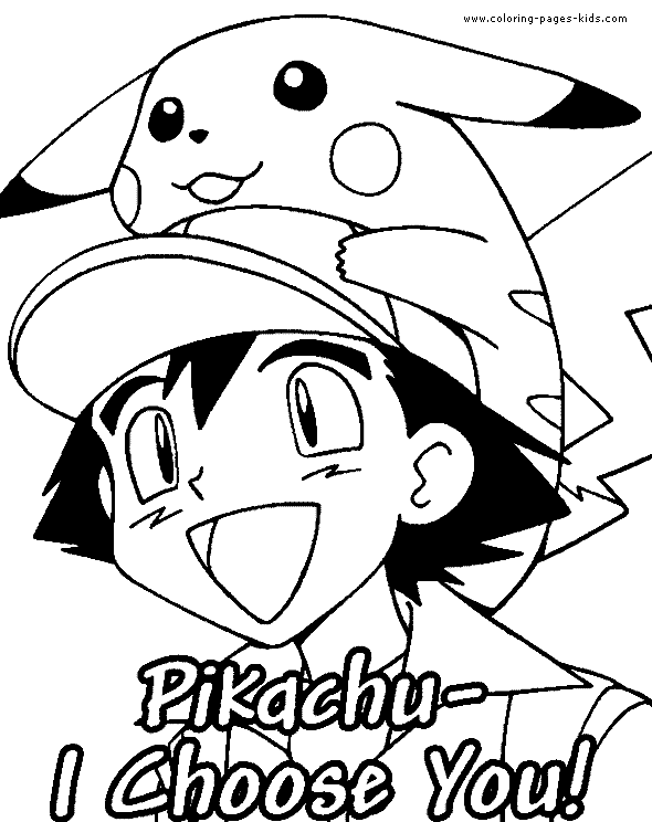 Pikachu I choose you! Pokemon coloring page 